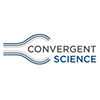 Logo with curved blue and grey lines converging around the text Convergent Science on a white background.