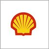 A yellow scallop shell with a red outline, centred on a white background.