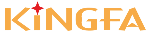 The word KINGFA in bold orange letters, with a red star above the letter I, highlighting advanced battery tech.