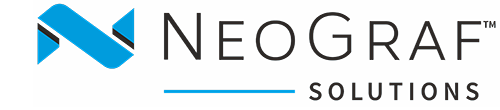 NeoGraf Solutions logo with a stylised blue N, reflecting battery tech innovation, to the left of the company name in black and blue text.